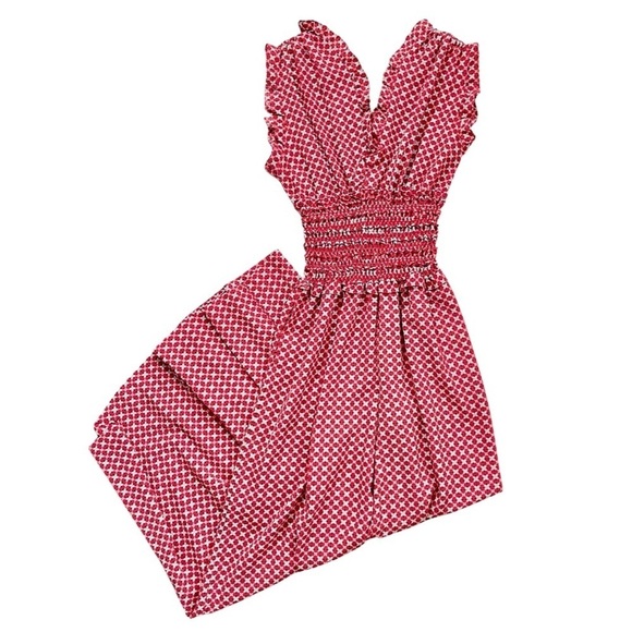 Max Studio Wide Leg Crepe Smocked Jumpsuit - Picture 3 of 6